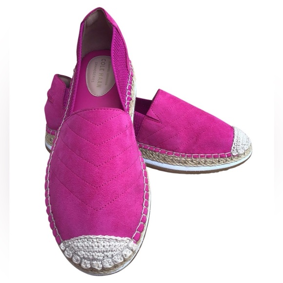 Cole Haan Cloudfeel Espadrille Pink Suede Loafer Slip On Shoes Size 7.5B - Picture 2 of 15